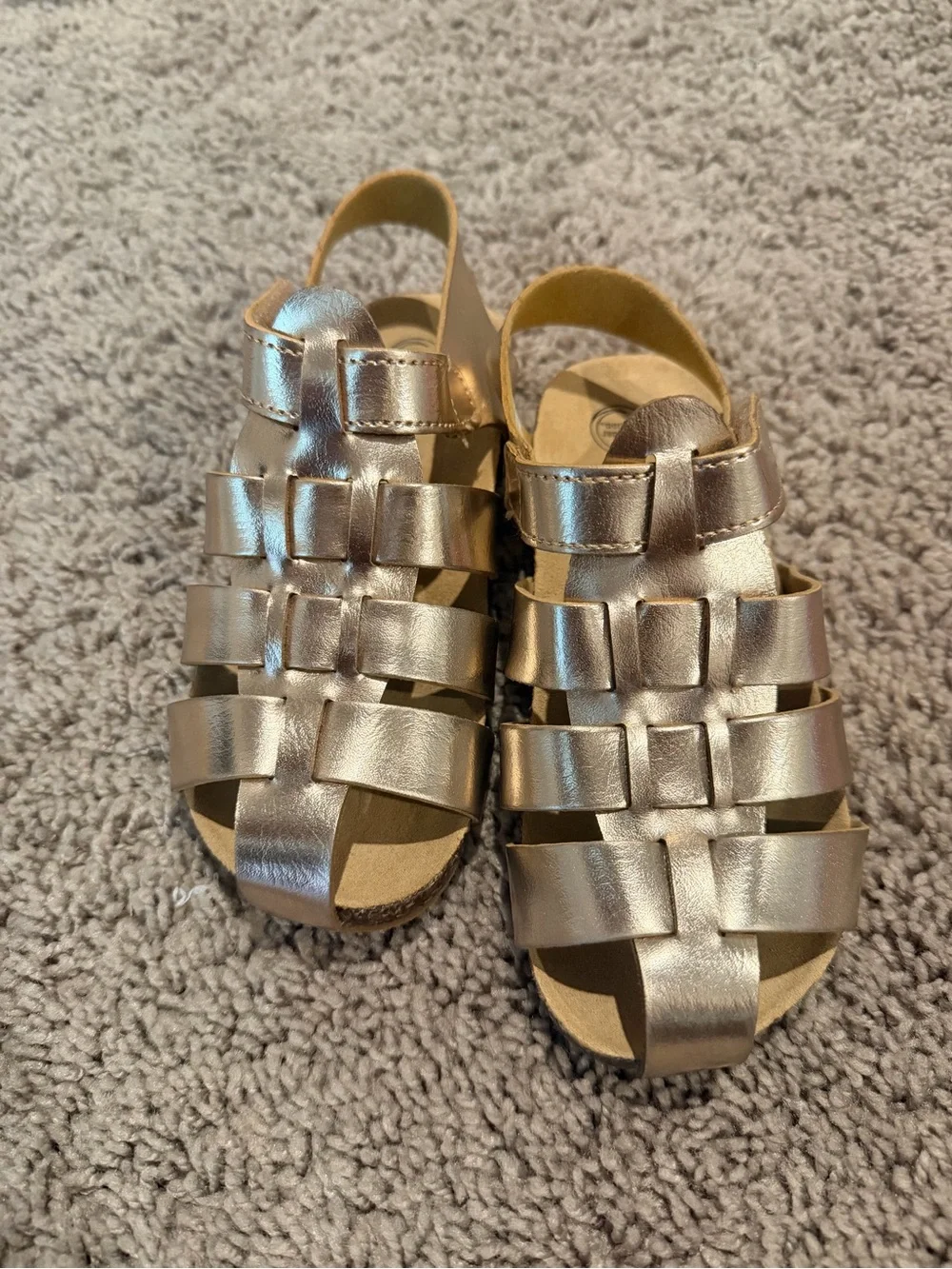 wonder nation Metallic Gold Strap Fisherman Sandals